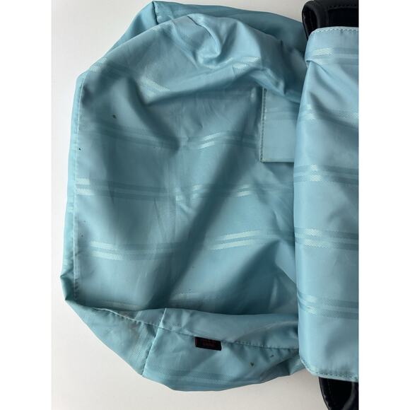 Tumi Leather Trim Nylon Tote Travel Shoulder Bag Black Open Top Zip Pocket - Picture 10 of 16